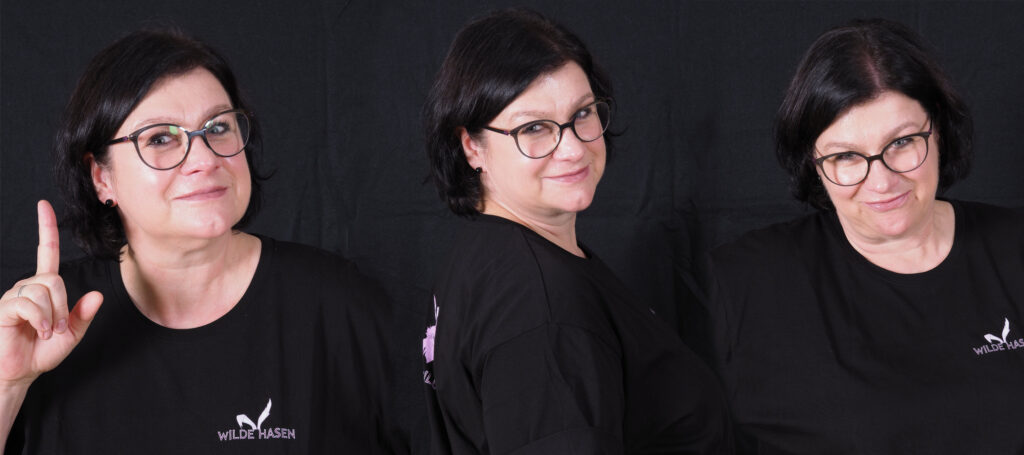 Collage aus drei Portraits auf der Bühne